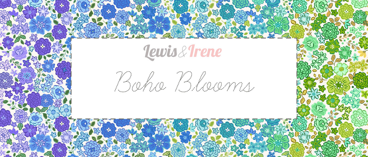 Lewis & Irene Cotton Fabric -Boho Blooms Ombre” Fabric