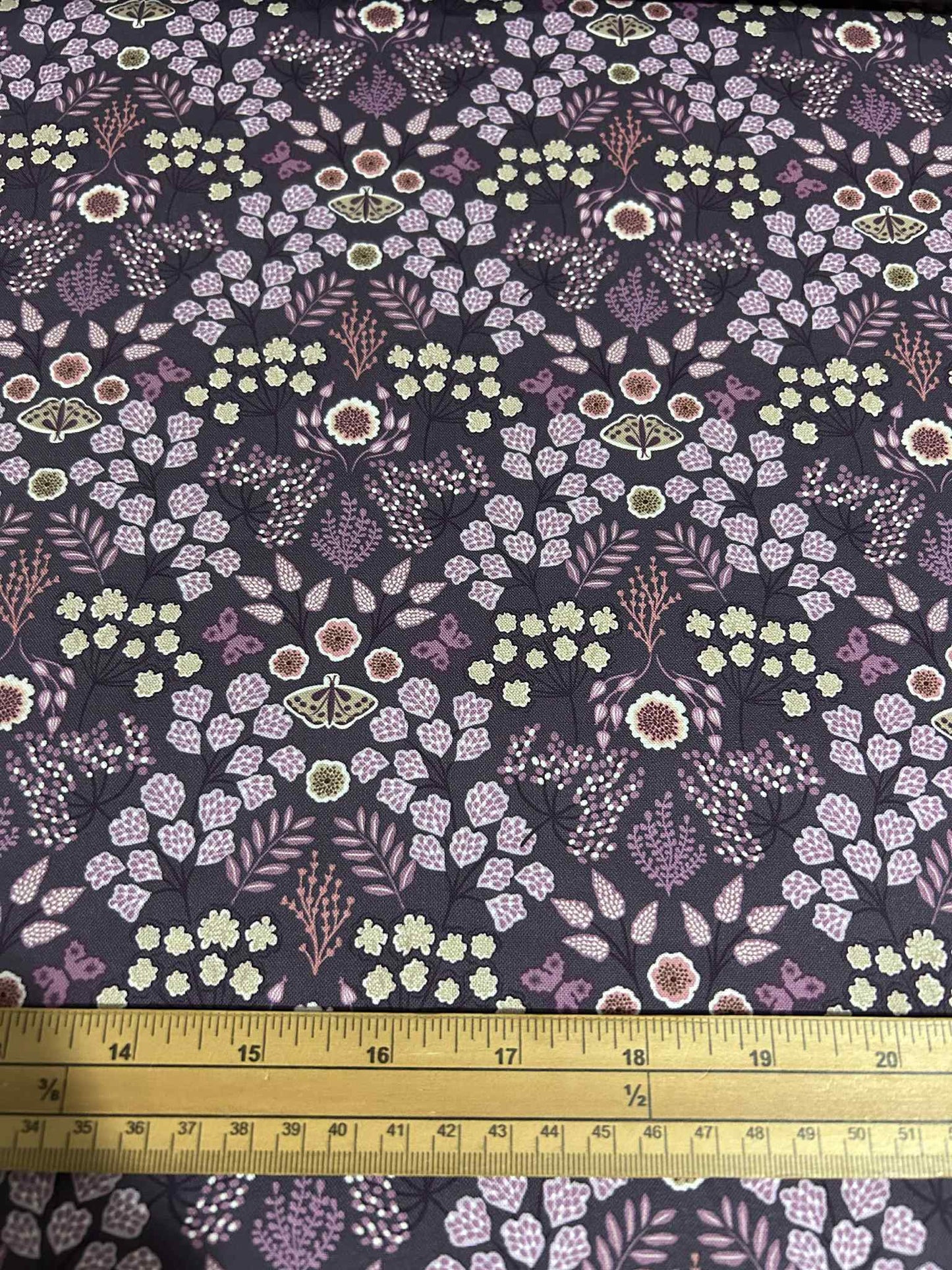 Lewis and Irene Floral Butterfly on Dark Purple
