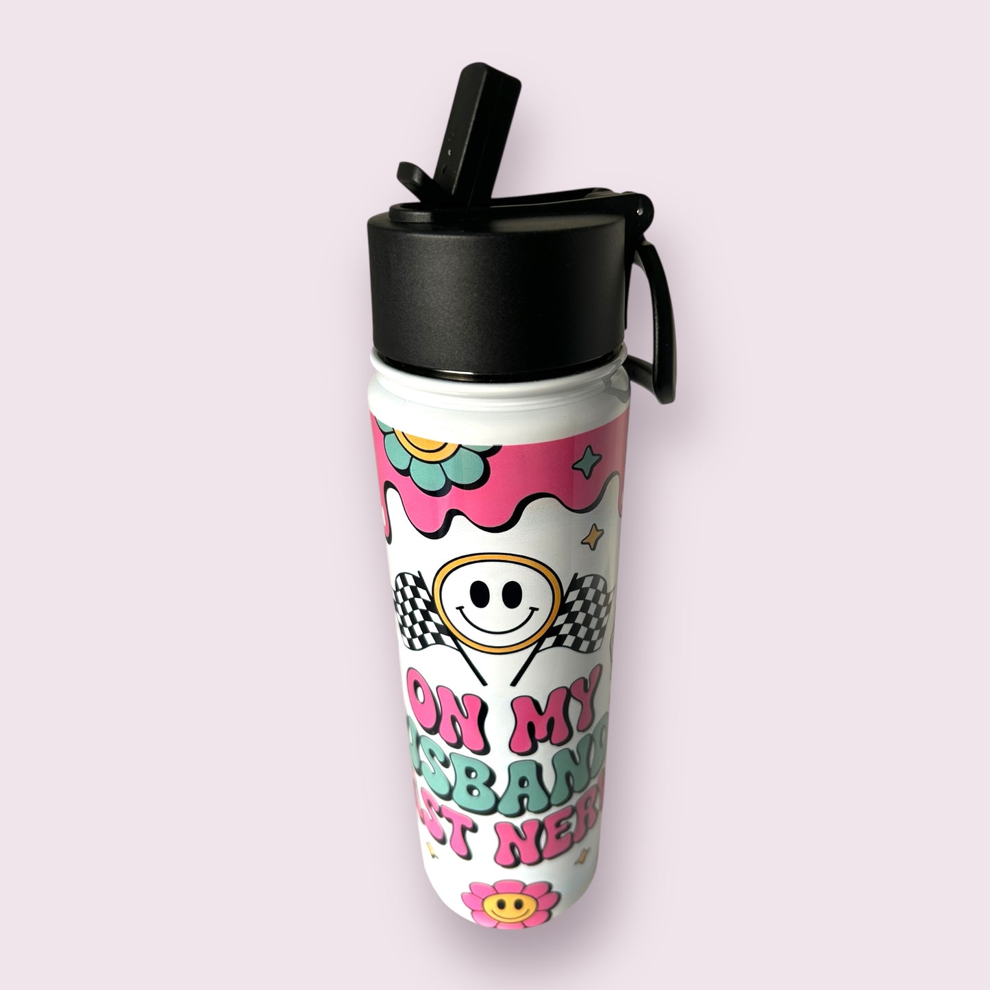 “On my husbands last nerve” 22oz Tumbler