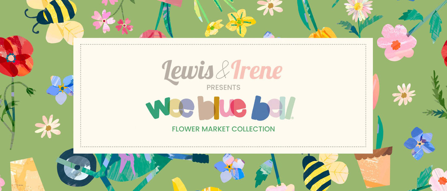Lewis & Irene Cotton Fabric -Flower Market Collection – Posy Leaf