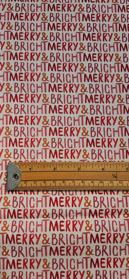 Lewis & Irene Merry Happy Christmas by Bluebellgray – Merry & Bright Candy Cotton Fabric | 100% Premium Quilting Cotton