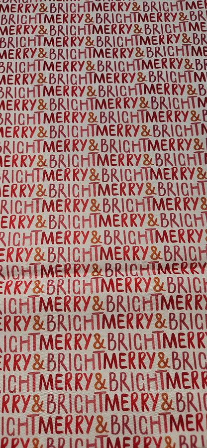 Lewis & Irene Merry Happy Christmas by Bluebellgray – Merry & Bright Candy Cotton Fabric | 100% Premium Quilting Cotton