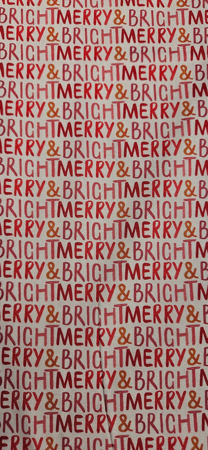 Lewis & Irene Merry Happy Christmas by Bluebellgray – Merry & Bright Candy Cotton Fabric | 100% Premium Quilting Cotton