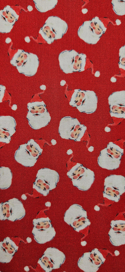 Lewis & Irene Jolly Santa on Festive Red Cotton Fabric – Merry Happy Christmas by Bluebellgray | 100% Premium Quilting Cotton