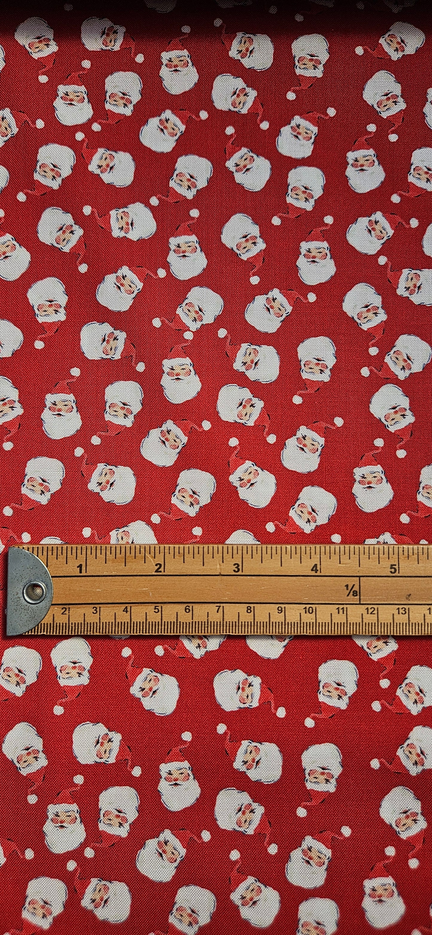 Lewis & Irene Jolly Santa on Festive Red Cotton Fabric – Merry Happy Christmas by Bluebellgray | 100% Premium Quilting Cotton