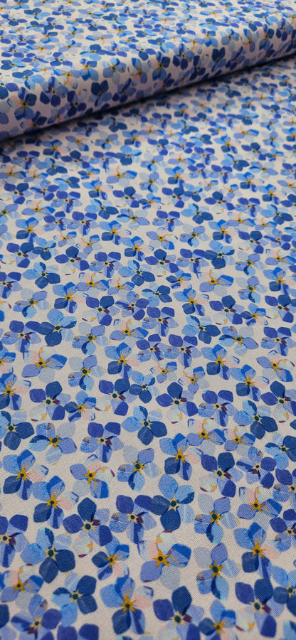 Lewis & Irene Cotton Fabric - Flower Market Collection - Hydrangea Blue Floral
