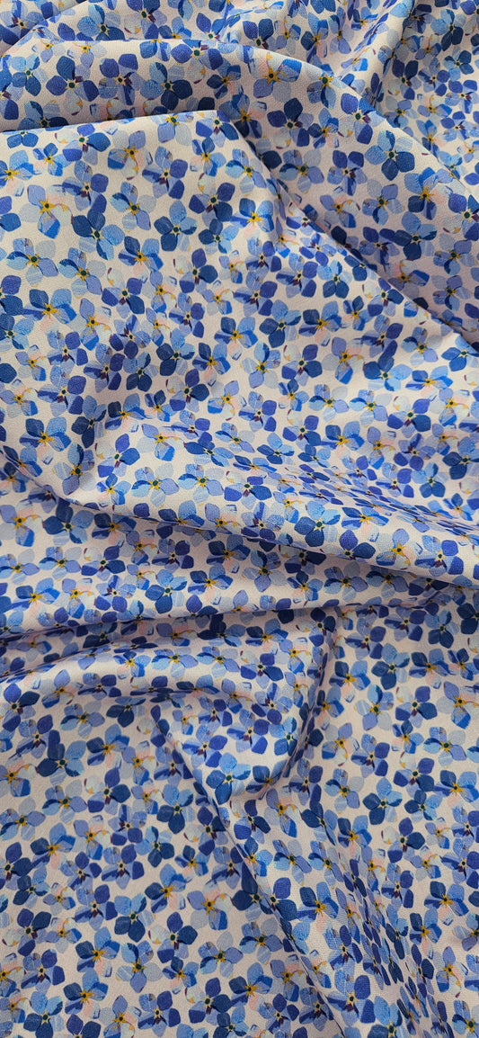 Lewis & Irene Cotton Fabric - Flower Market Collection - Hydrangea Blue Floral