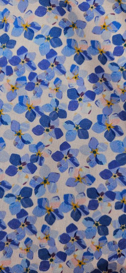 Lewis & Irene Cotton Fabric - Flower Market Collection - Hydrangea Blue Floral