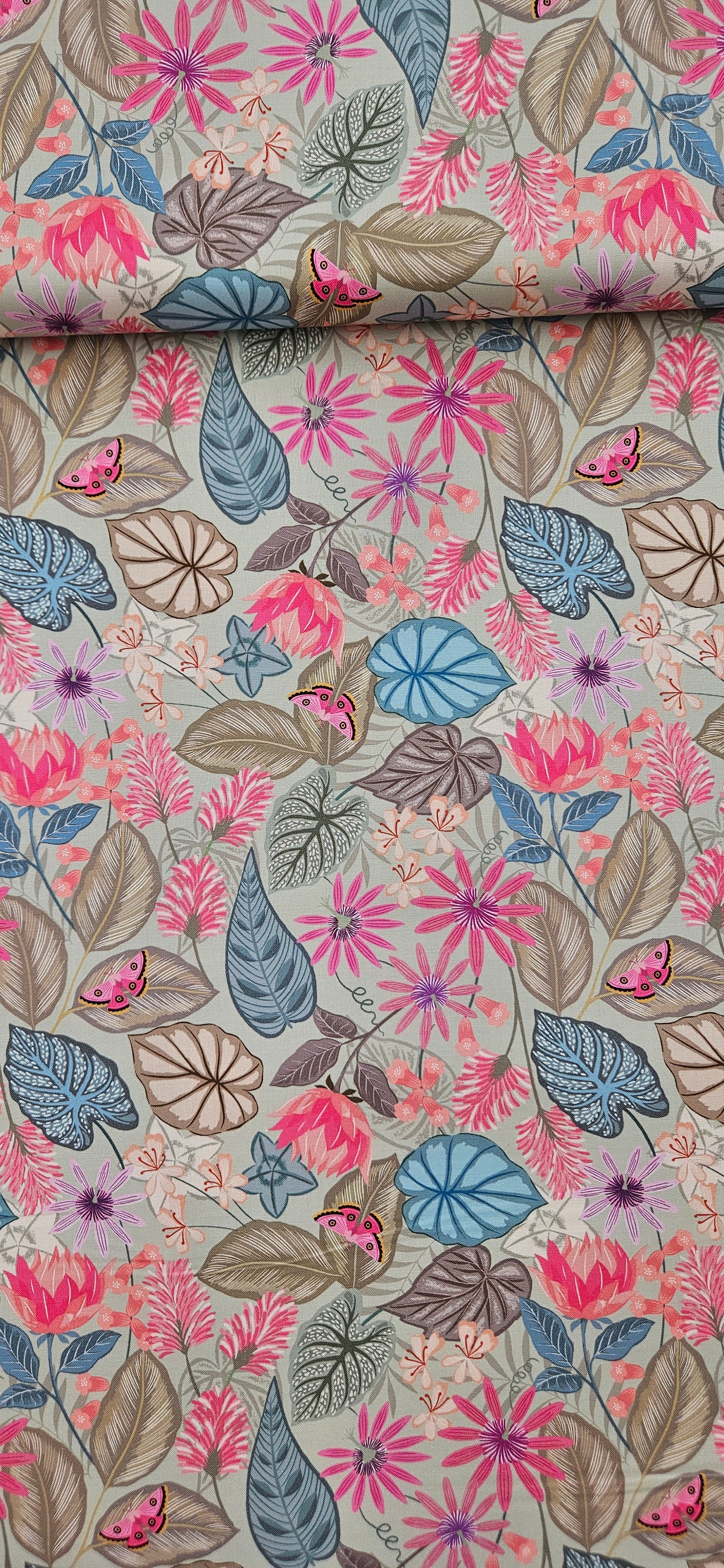 Lewis & Irene Cotton Fabric – Botanical Flora on Soft Sage | Premium Quilting Cotton Fabric