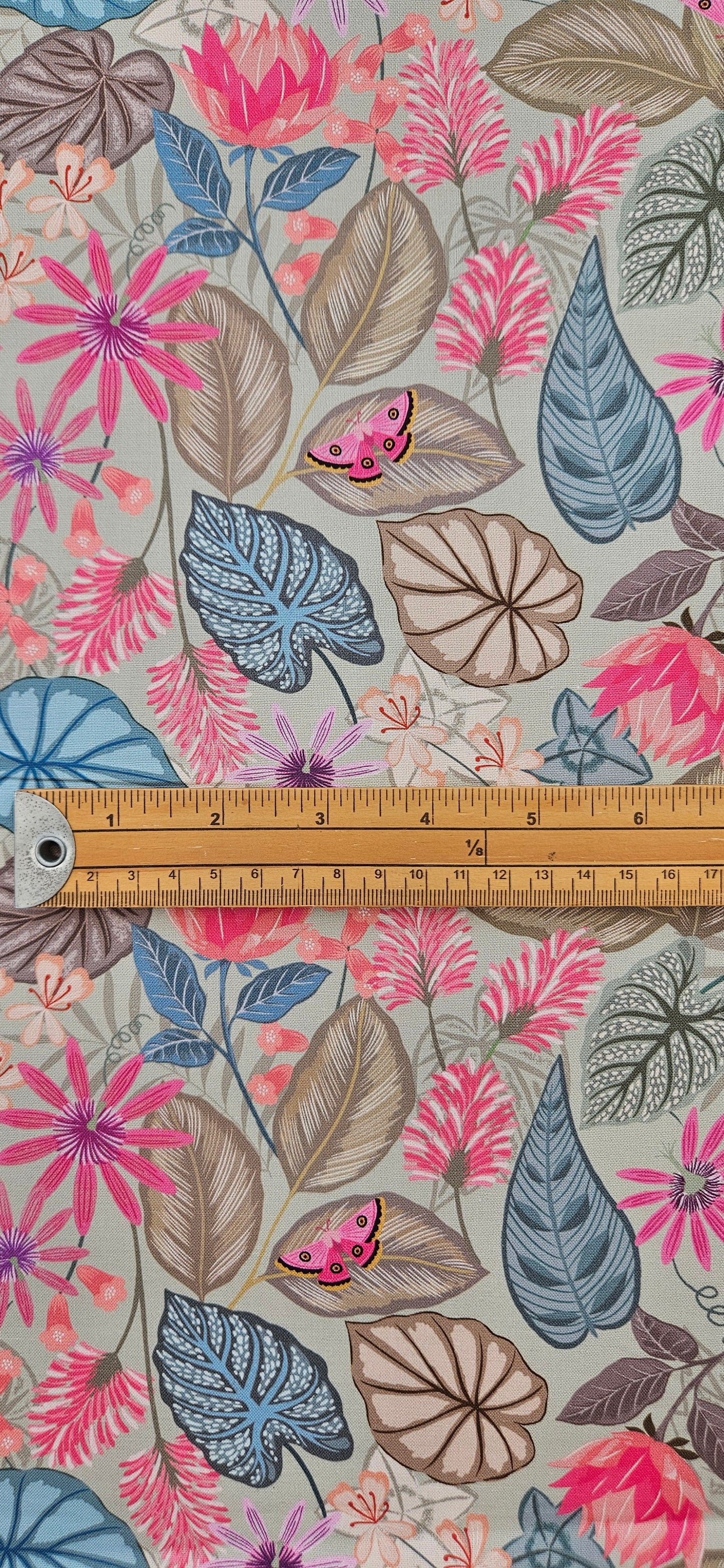 Lewis & Irene Cotton Fabric – Botanical Flora on Soft Sage | Premium Quilting Cotton Fabric