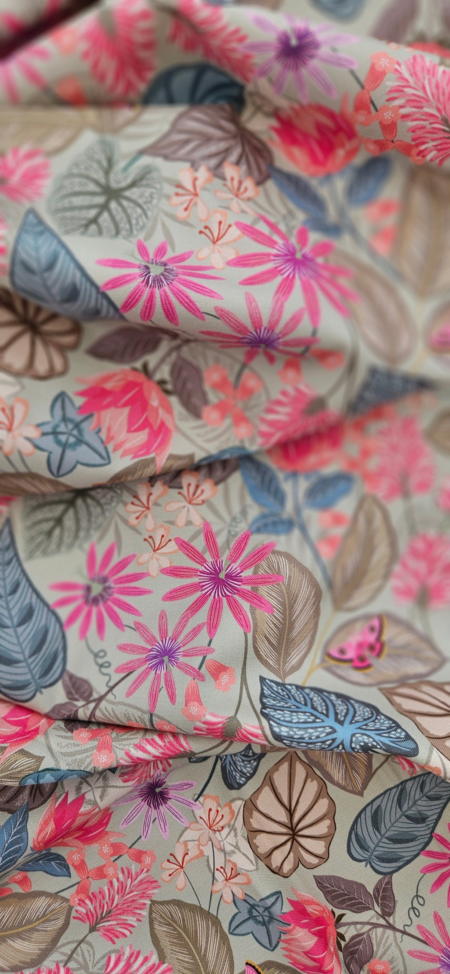Lewis & Irene Cotton Fabric – Botanical Flora on Soft Sage | Premium Quilting Cotton Fabric