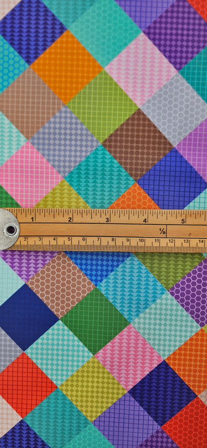 Lewis & Irene Patchwork Multi Cotton Fabric – Animal Alphabet Collection | 100% Quilting Cotton