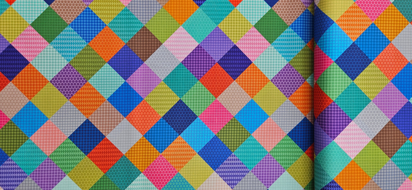 Lewis & Irene Patchwork Multi Cotton Fabric – Animal Alphabet Collection | 100% Quilting Cotton