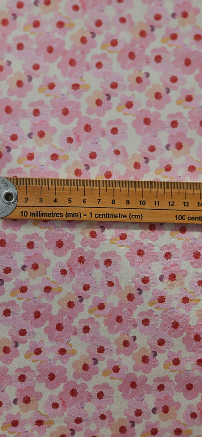 Lewis & Irene Cotton Fabric - Flower Market Collection - Pink Roses