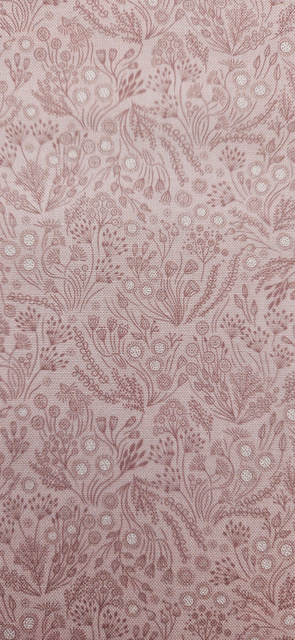 Lewis & Irene Rose Pink Floral Seed Cotton Fabric | 100% Premium Quilting Fabric | Floral Sewing & Craft Fabric