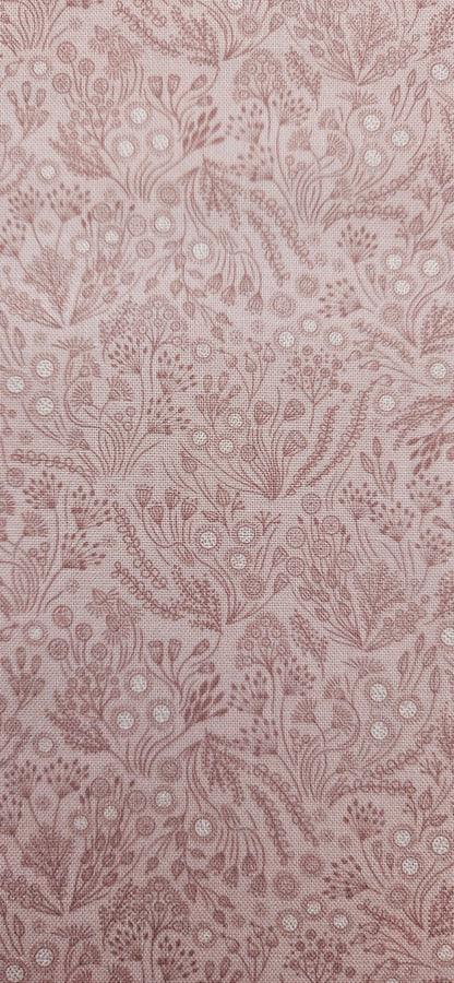 Lewis & Irene Rose Pink Floral Seed Cotton Fabric | 100% Premium Quilting Fabric | Floral Sewing & Craft Fabric