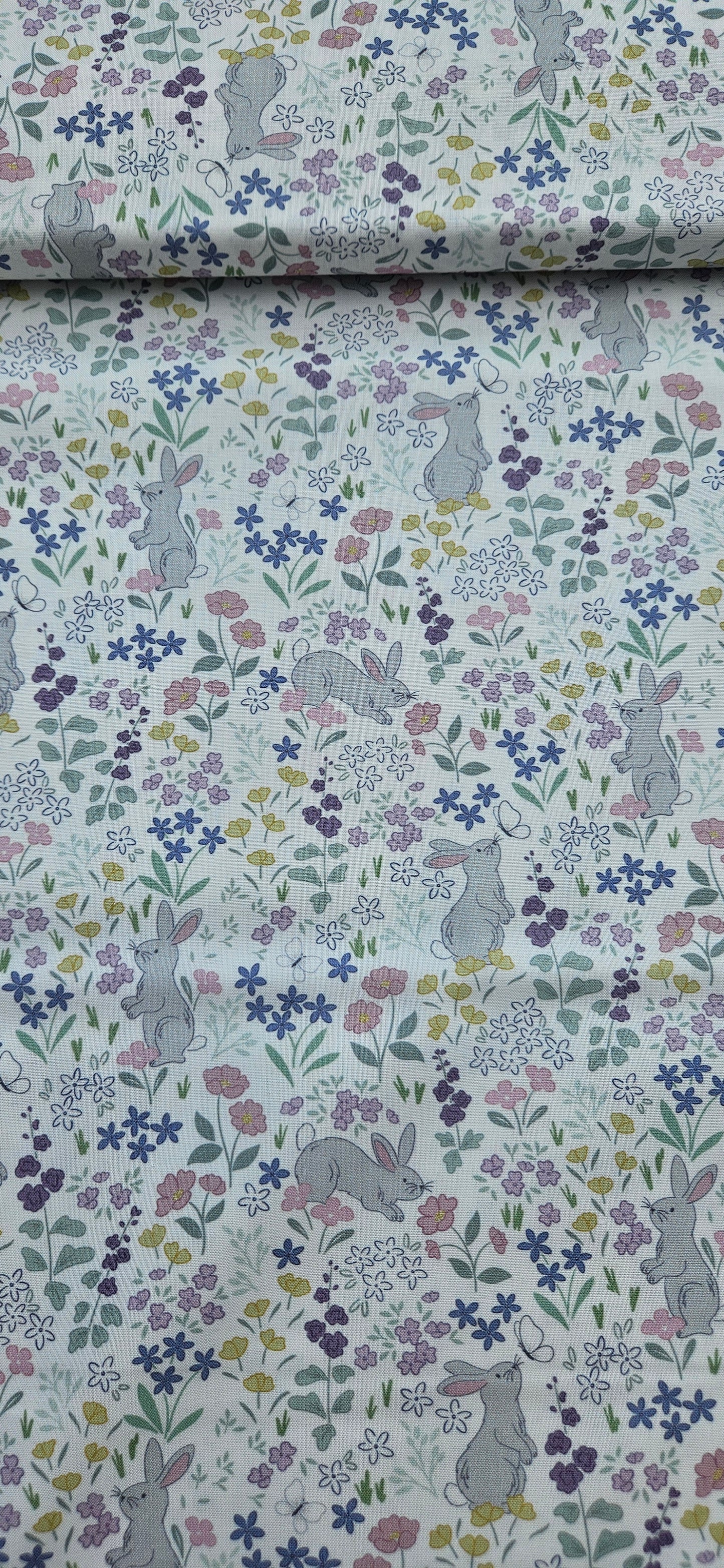 Lewis & Irene Dear Spring Collection Chasing Tails White Cotton Fabric by Cassandra Connolly | 100% Premium Quilting Fabric