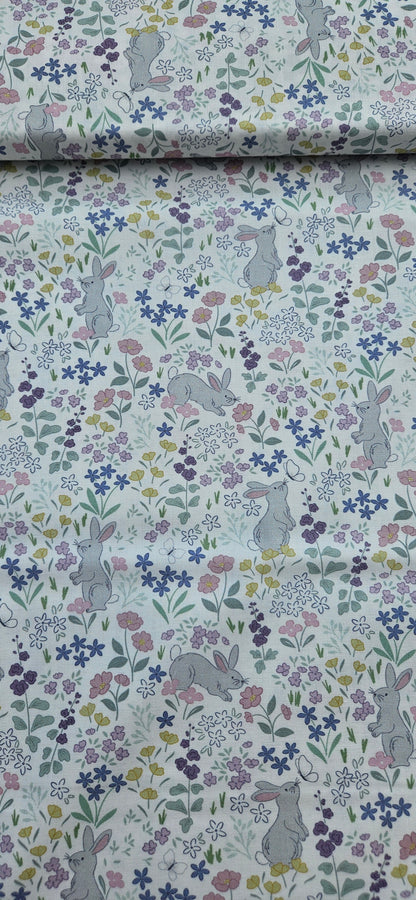 Lewis & Irene Dear Spring Collection Chasing Tails White Cotton Fabric by Cassandra Connolly | 100% Premium Quilting Fabric