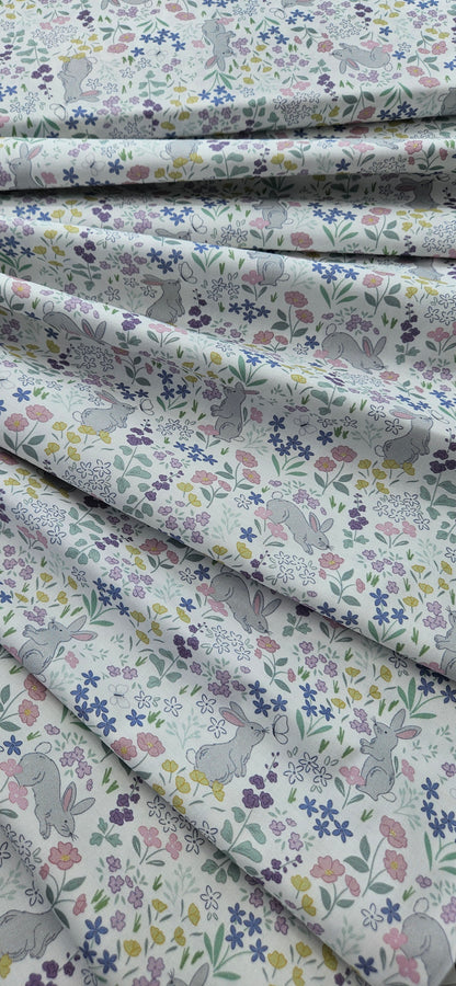 Lewis & Irene Dear Spring Collection Chasing Tails White Cotton Fabric by Cassandra Connolly | 100% Premium Quilting Fabric
