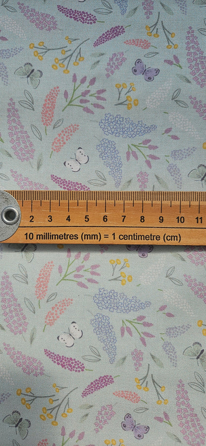 Lewis & Irene Dear Spring Collection Symphony Pale Turquoise Cotton Fabric by Cassandra Connolly | 100% Premium Quilting Fabric