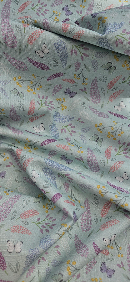 Lewis & Irene Dear Spring Collection Symphony Pale Turquoise Cotton Fabric by Cassandra Connolly | 100% Premium Quilting Fabric