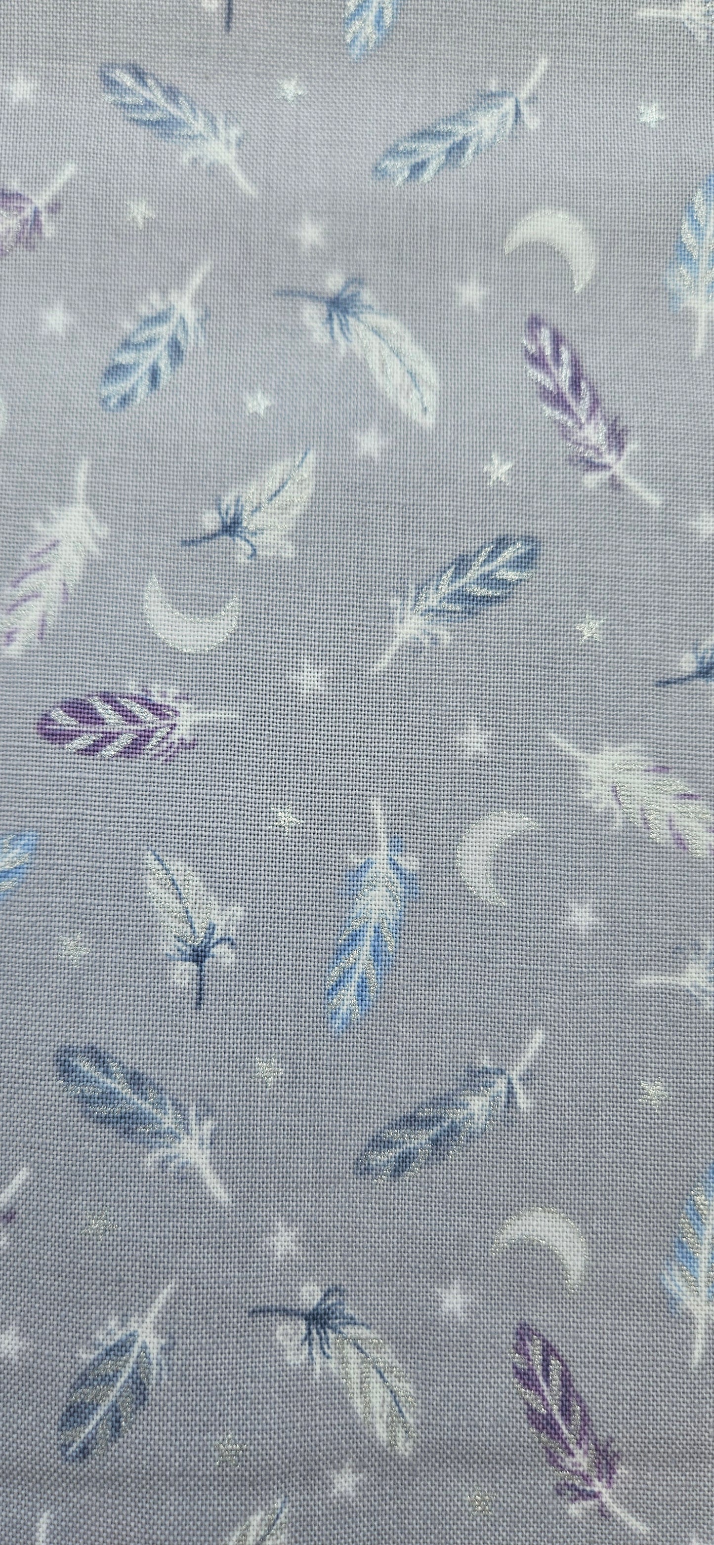 Lewis & Irene Enchanted Feathers Collection Stars Grey Cotton Fabric | 100% Premium Quilting Fabric