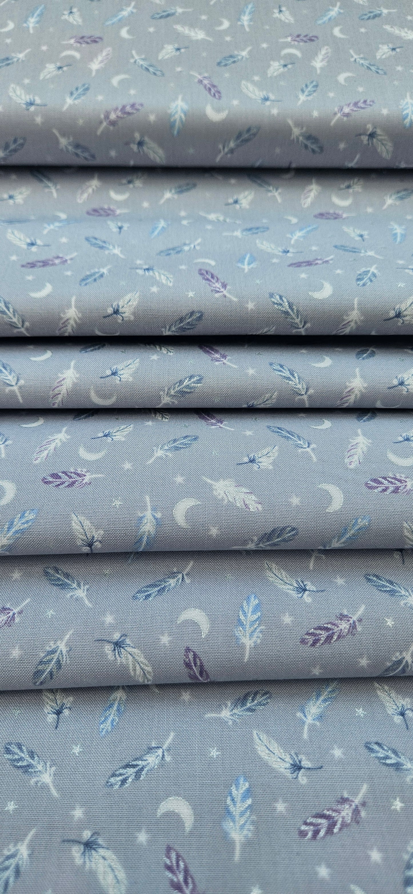 Lewis & Irene Enchanted Feathers Collection Stars Grey Cotton Fabric | 100% Premium Quilting Fabric