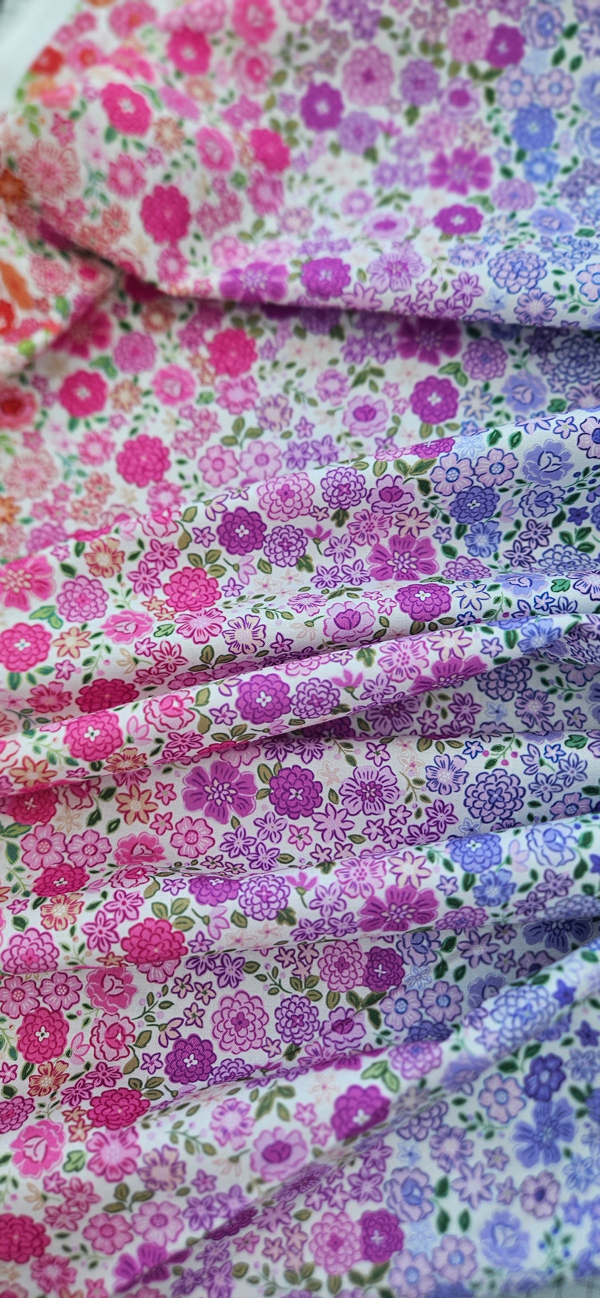 Lewis & Irene Cotton Fabric – Boho Blooms Ombre | Premium Quilting Cotton Fabric