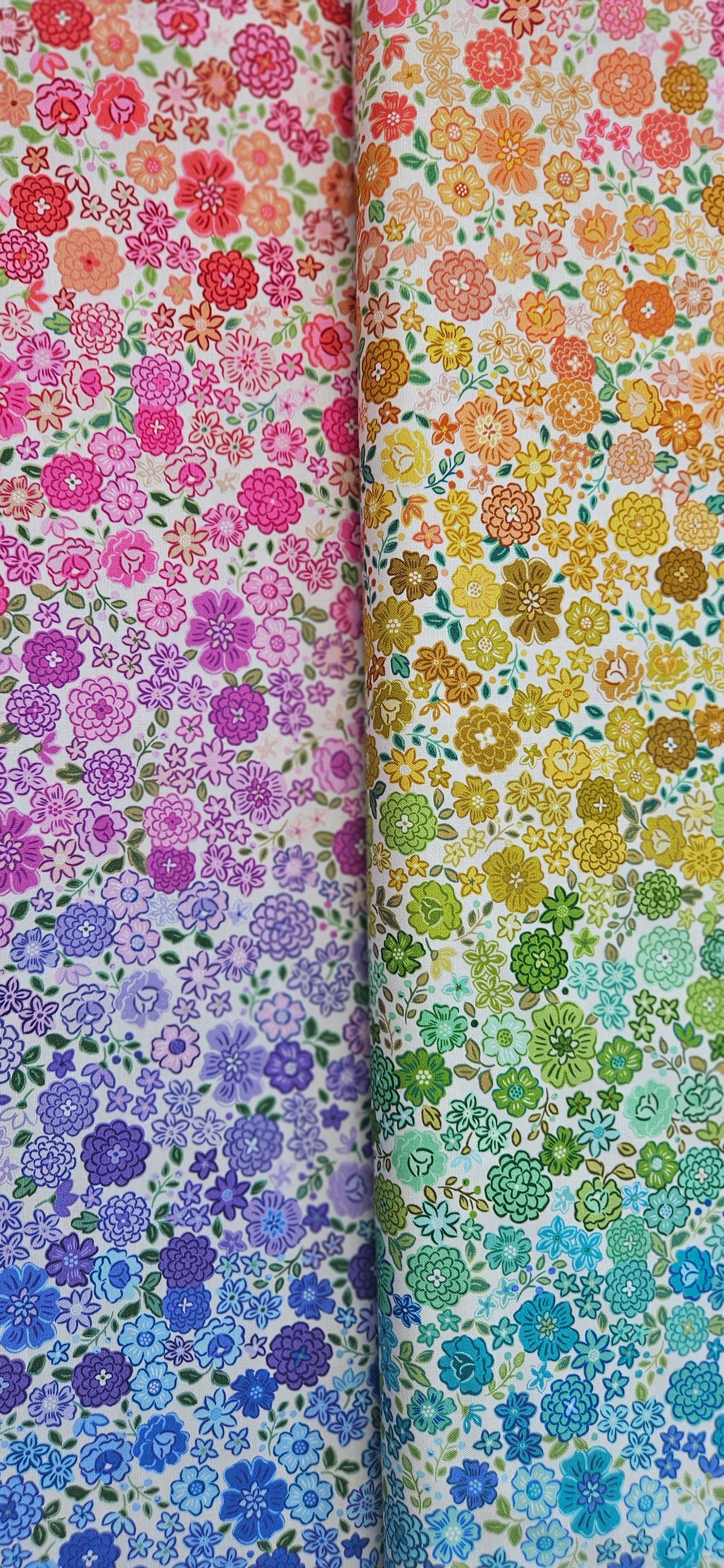 Lewis & Irene Cotton Fabric – Boho Blooms Ombre | Premium Quilting Cotton Fabric