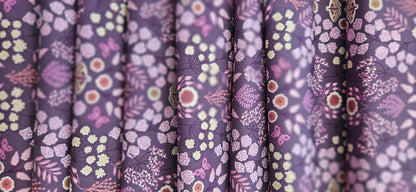 Lewis & Irene Jardin d'Automne Floral Butterfly on Dark Purple Cotton Fabric | 100% Premium Quilting Fabric