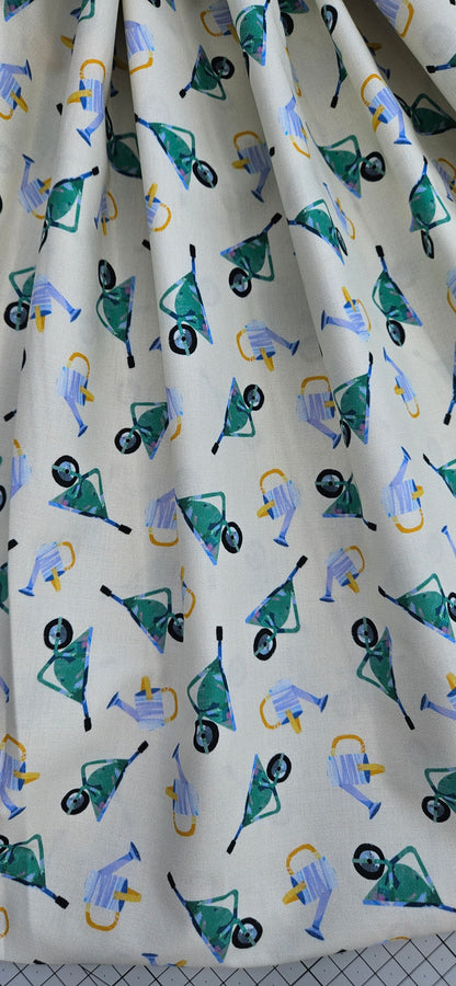 Lewis & Irene Flower Market Collection Wheelbarrows & Watering Cans Cotton Fabric | 100% Premium Quilting Fabric