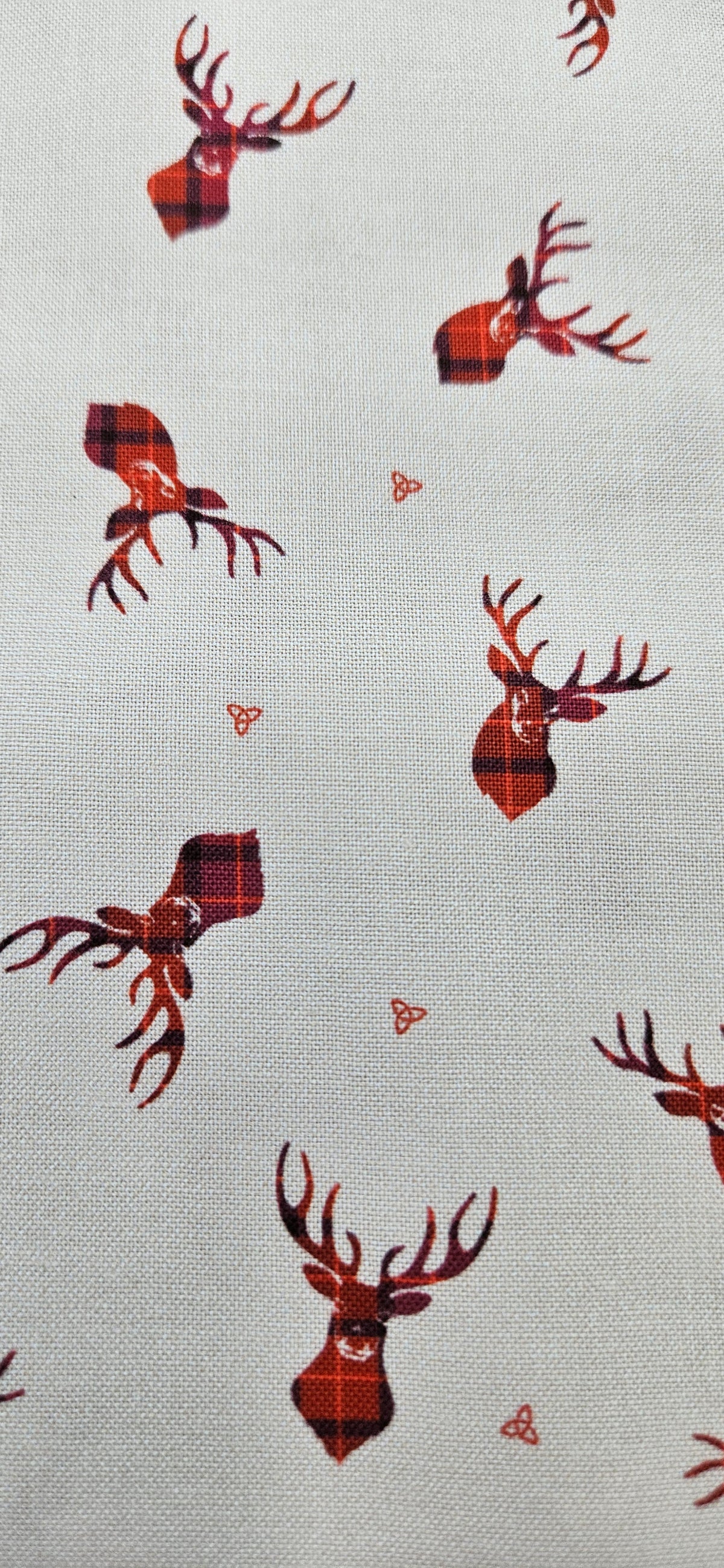 Lewis & Irene Small Things Celtic Stag on Cream Cotton Fabric | 100% Premium Quilting Fabric