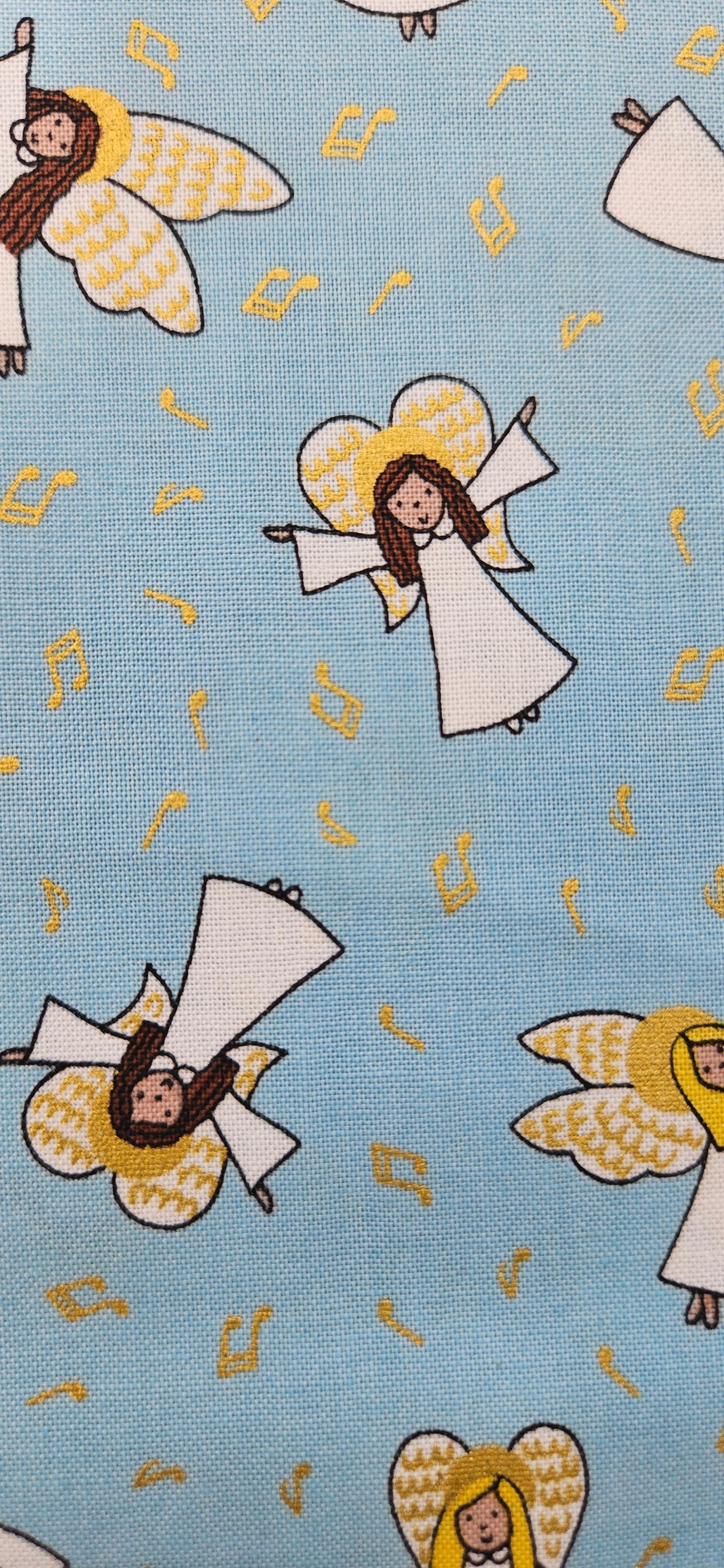 Lewis & Irene - Celestial Blue with Gold MetallicLewis & Irene Away in a Manger Celestial Blue with Gold Metallic Cotton Fabric | 100% Premium Christmas Quilting Fabric