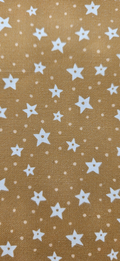 Lewis & Irene All Is Bright Stars on Gold Christmas Cotton Fabric by Stuart Hillard | 100% Premium Quilting Fabric