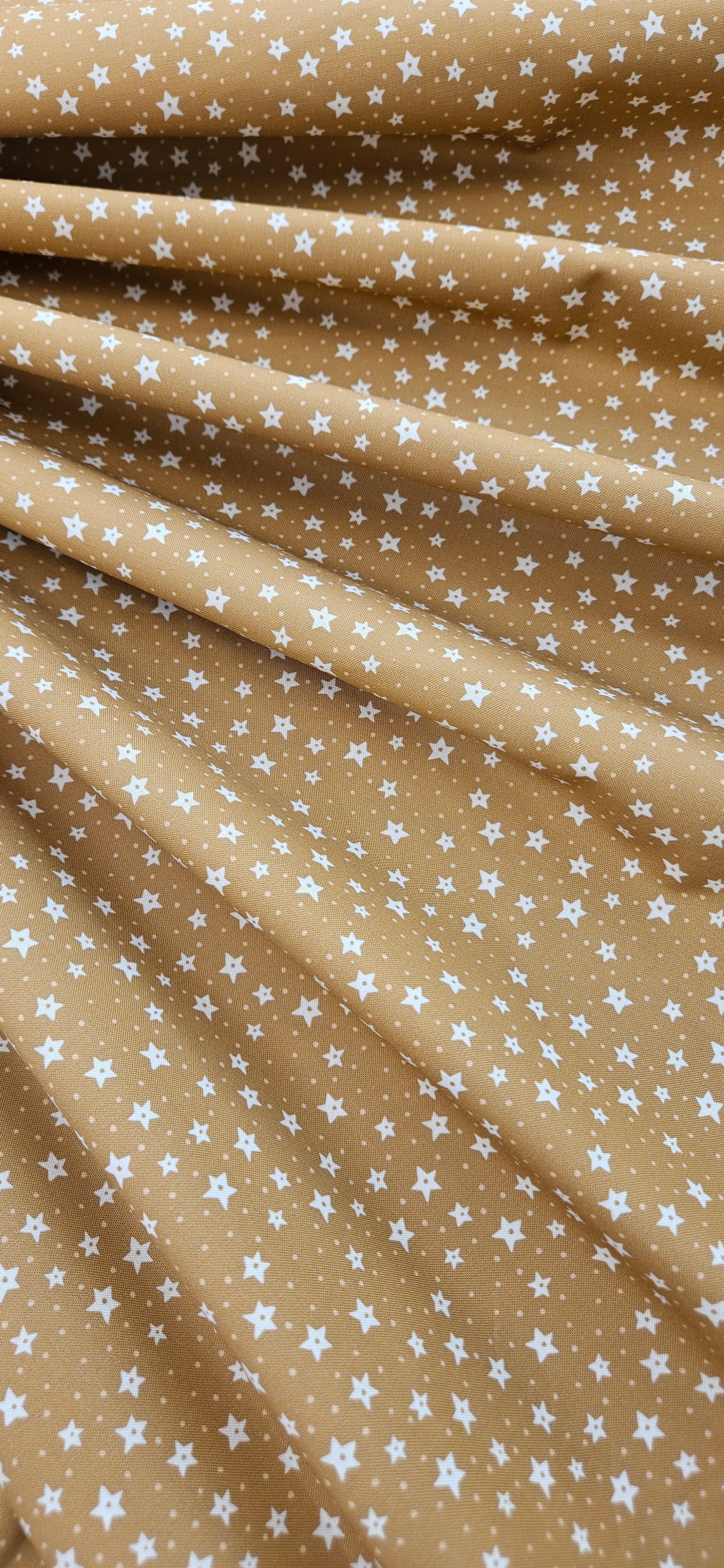 Lewis & Irene All Is Bright Stars on Gold Christmas Cotton Fabric by Stuart Hillard | 100% Premium Quilting Fabric