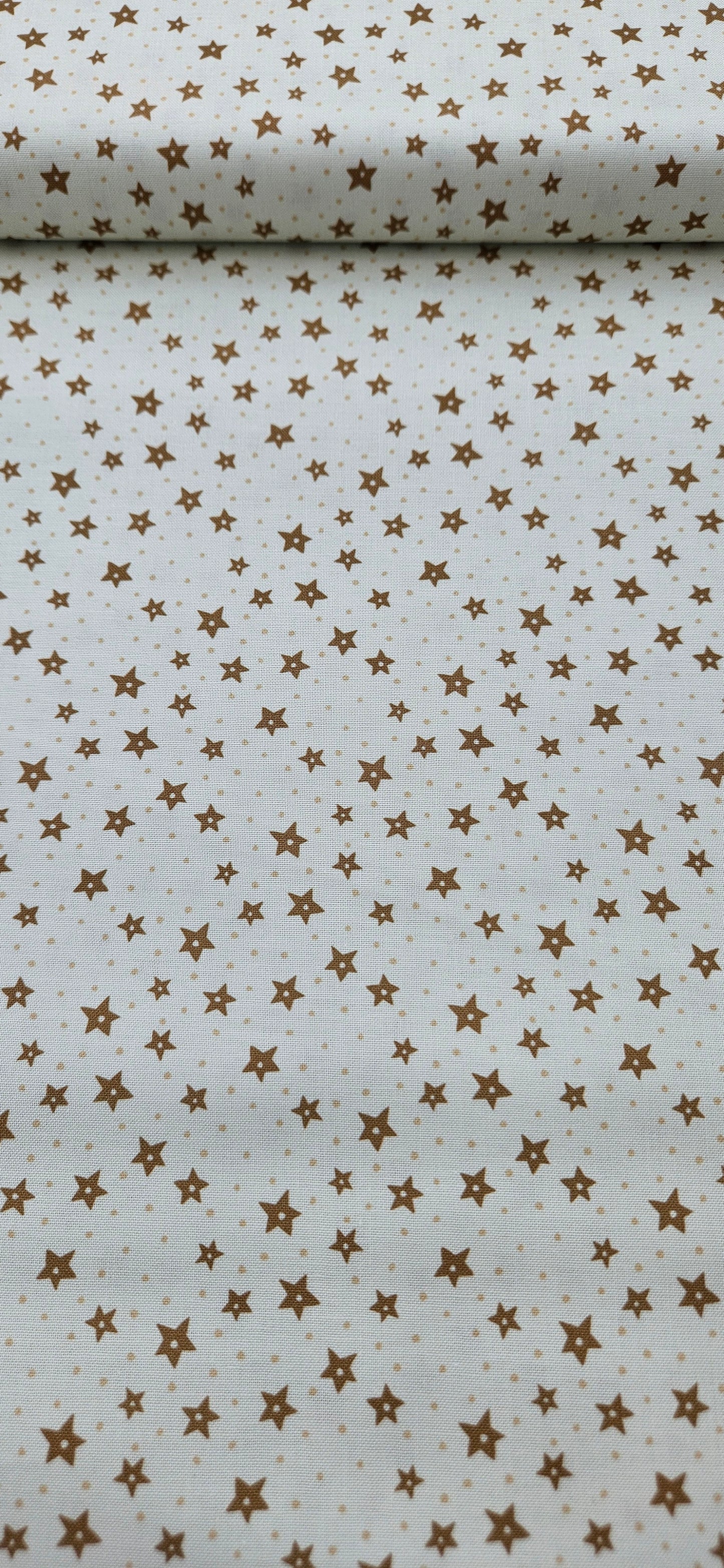 Lewis & Irene All Is Bright Stars on Cream Christmas Cotton Fabric by Stuart Hillard | 100% Premium Quilting Fabric