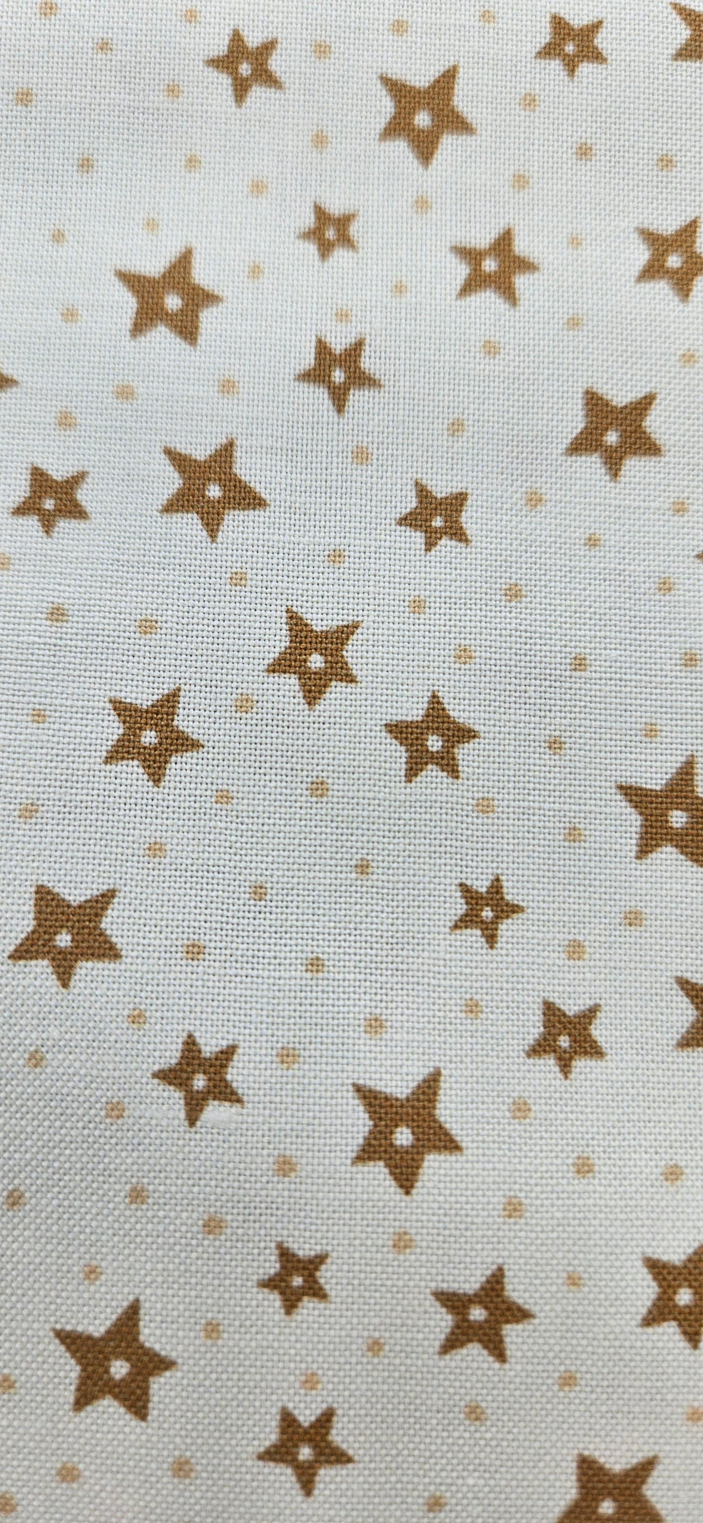 Lewis & Irene All Is Bright Stars on Cream Christmas Cotton Fabric by Stuart Hillard | 100% Premium Quilting Fabric