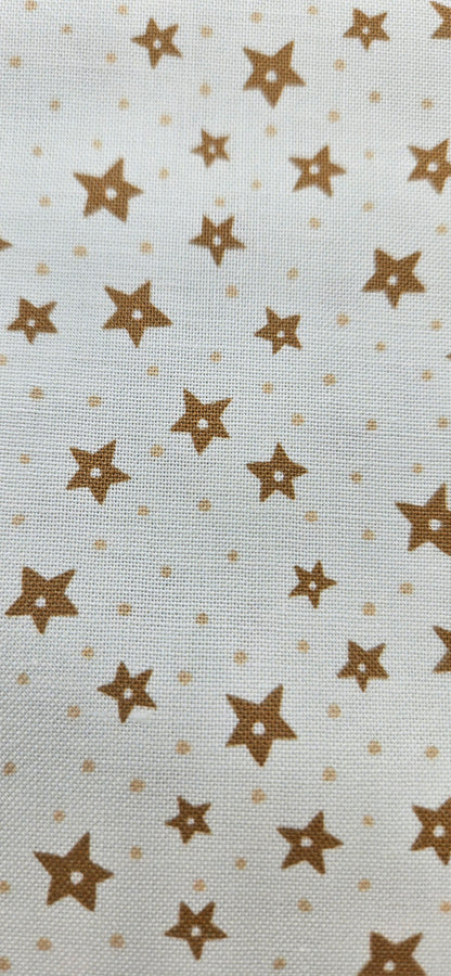 Lewis & Irene All Is Bright Stars on Cream Christmas Cotton Fabric by Stuart Hillard | 100% Premium Quilting Fabric