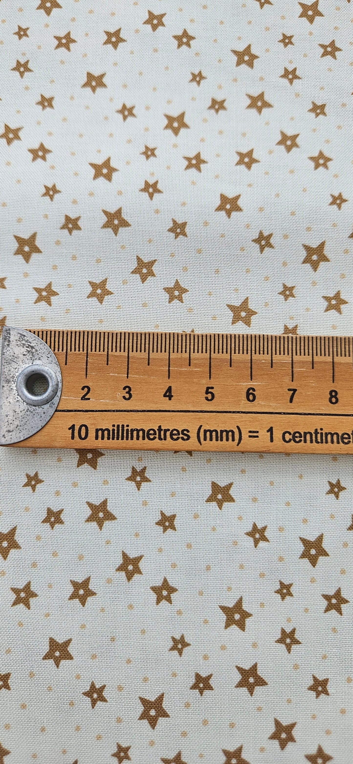 Lewis & Irene All Is Bright Stars on Cream Christmas Cotton Fabric by Stuart Hillard | 100% Premium Quilting Fabric