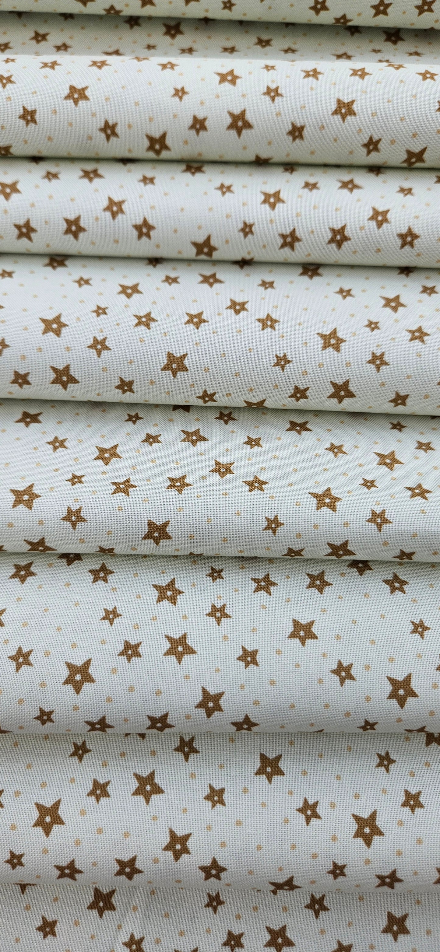 Lewis & Irene All Is Bright Stars on Cream Christmas Cotton Fabric by Stuart Hillard | 100% Premium Quilting Fabric