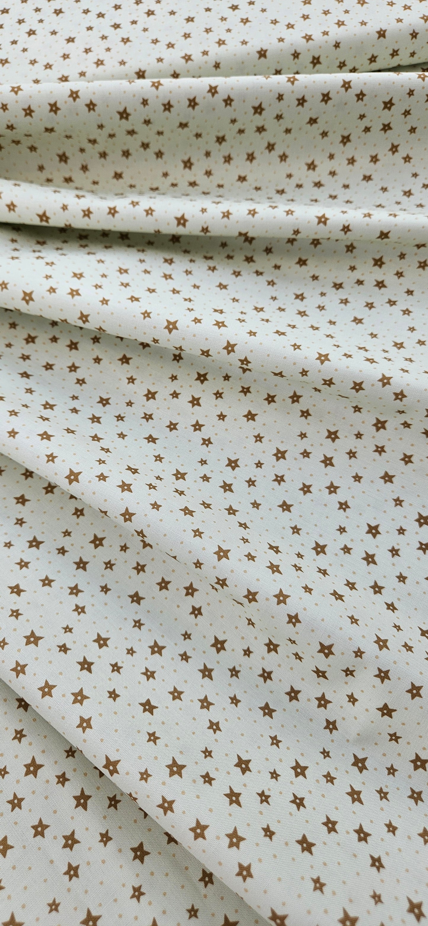 Lewis & Irene All Is Bright Stars on Cream Christmas Cotton Fabric by Stuart Hillard | 100% Premium Quilting Fabric