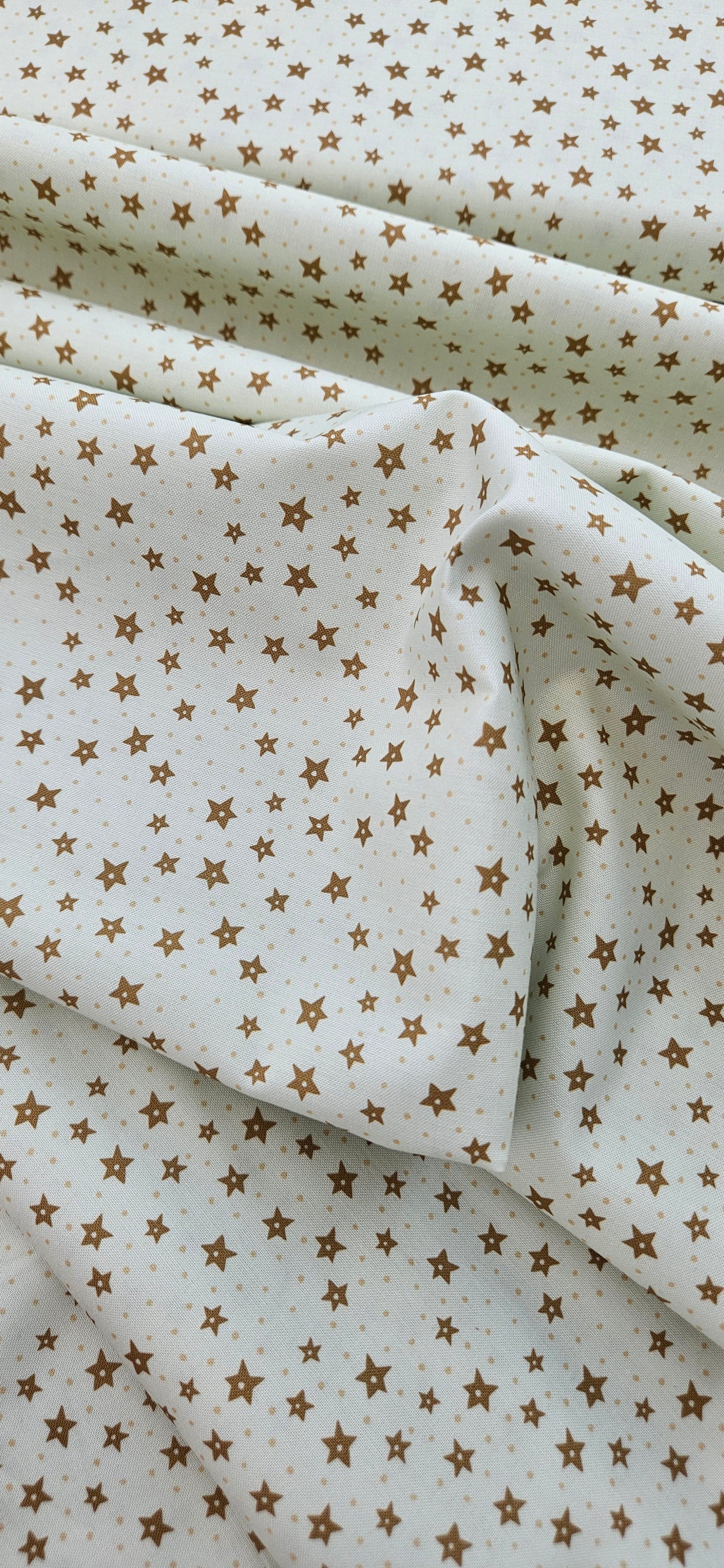 Lewis & Irene All Is Bright Stars on Cream Christmas Cotton Fabric by Stuart Hillard | 100% Premium Quilting Fabric