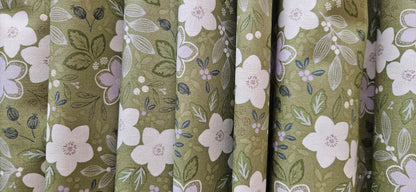 Lewis & Irene Winter's Garden – Winter's Promise Light Green (Pearlescent) Cotton Fabric | 100% Premium Quilting Cotton