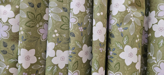 Lewis & Irene Winter's Garden – Winter's Promise Light Green (Pearlescent) Cotton Fabric | 100% Premium Quilting Cotton
