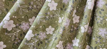 Lewis & Irene Winter's Garden – Winter's Promise Light Green (Pearlescent) Cotton Fabric | 100% Premium Quilting Cotton