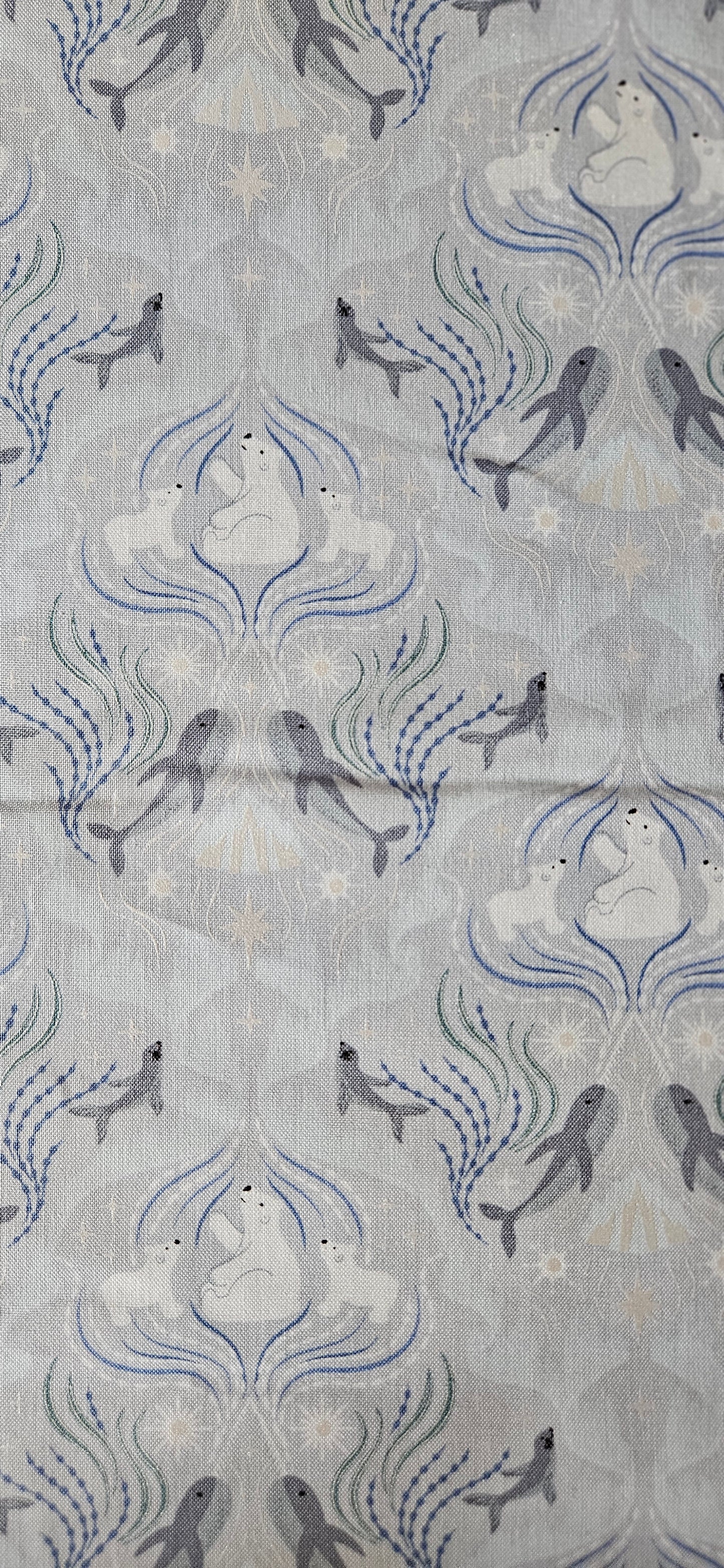 Lewis & Irene Where the Sky Dances on Silver Ice (Pearl) Cotton Fabric | 100% Premium Quilting Cotton