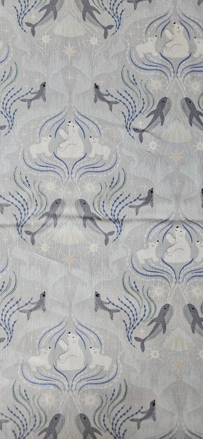 Lewis & Irene Where the Sky Dances on Silver Ice (Pearl) Cotton Fabric | 100% Premium Quilting Cotton
