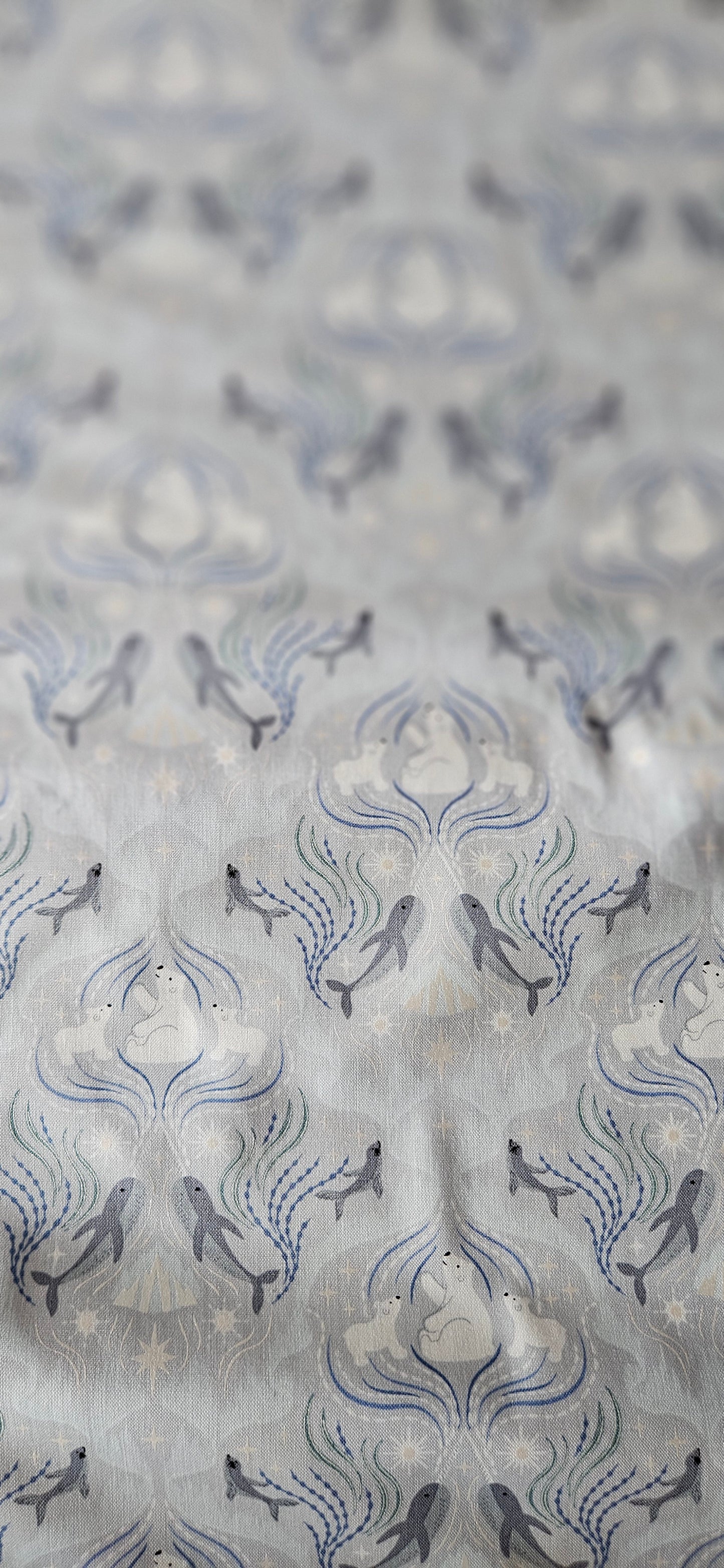 Lewis & Irene Where the Sky Dances on Silver Ice (Pearl) Cotton Fabric | 100% Premium Quilting Cotton