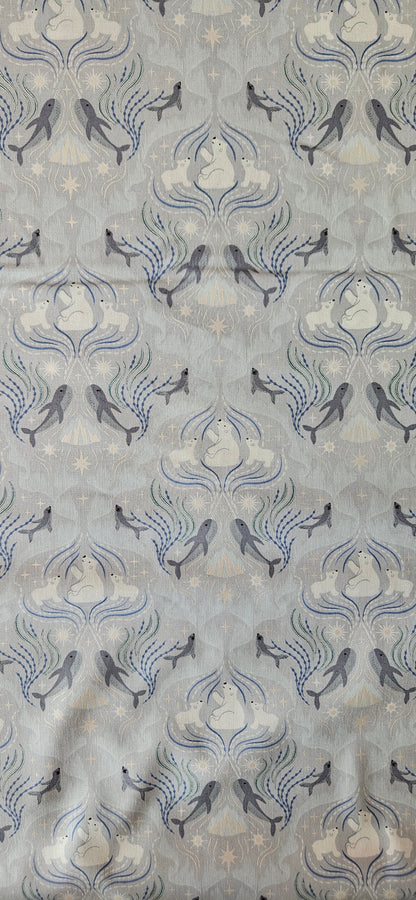 Lewis & Irene Where the Sky Dances on Silver Ice (Pearl) Cotton Fabric | 100% Premium Quilting Cotton