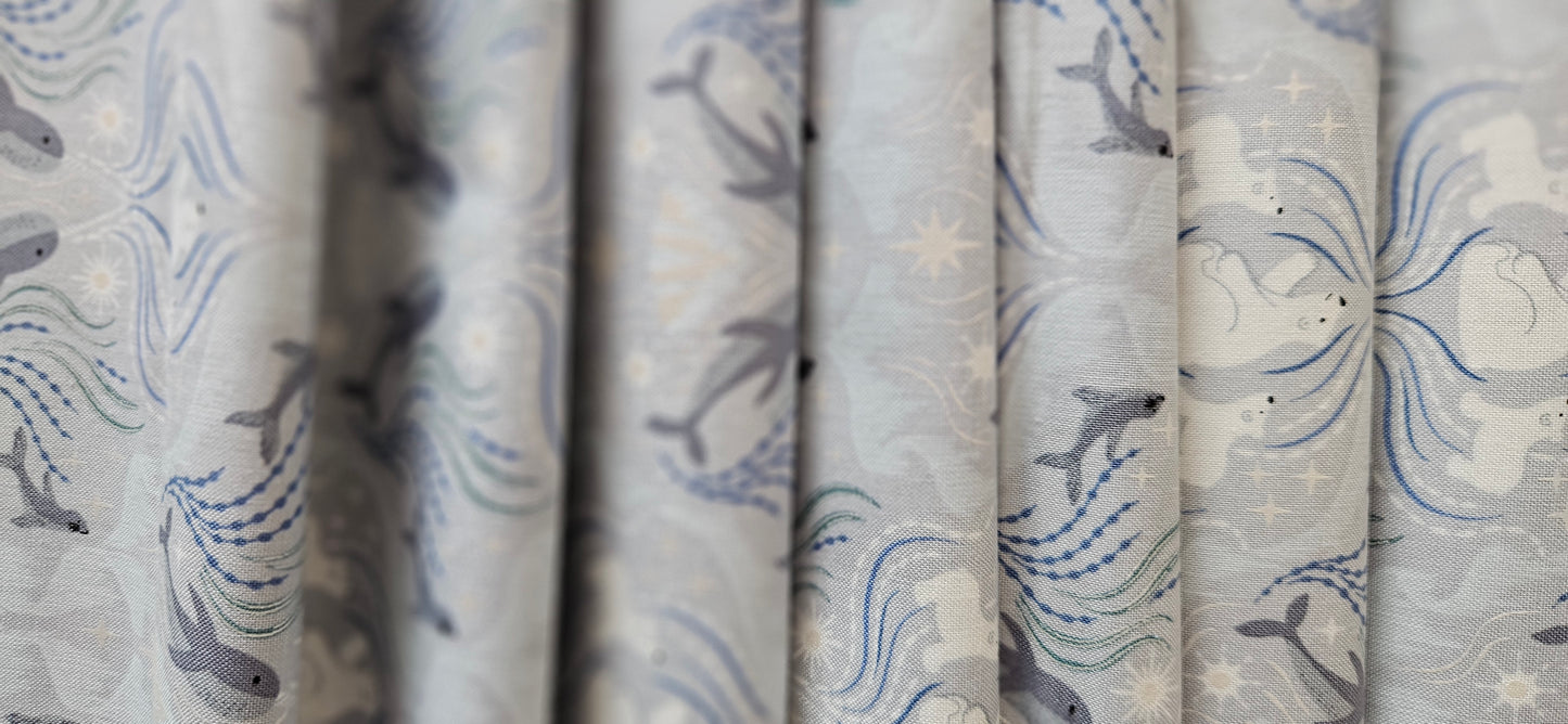 Lewis & Irene Where the Sky Dances on Silver Ice (Pearl) Cotton Fabric | 100% Premium Quilting Cotton
